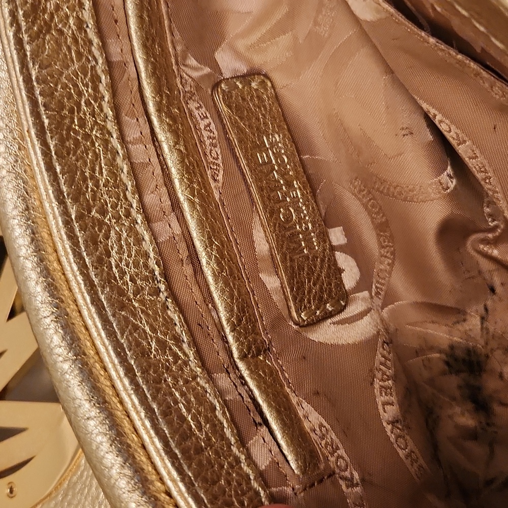 NWOT Michael Kors Metallic Gold Shoulder Bag - Picture 7 of 7